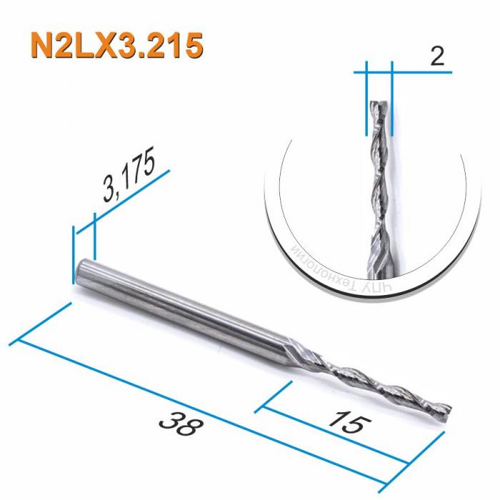Фреза спиральная двухзаходная DJTOL N2LX3.215