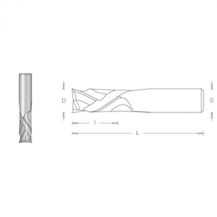 Фреза двухзаходная Dimar стружка вверх 174358