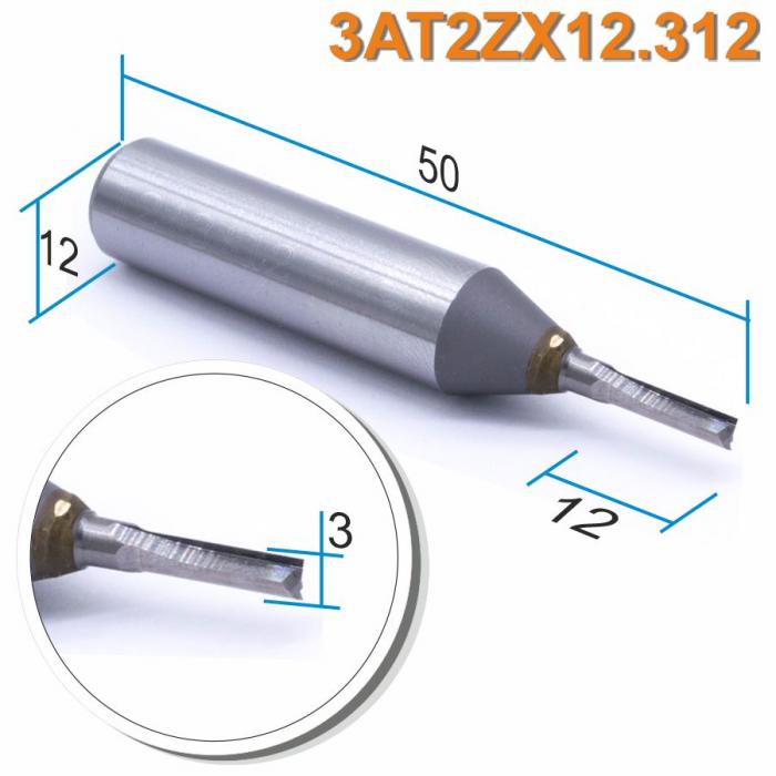 Фреза ТСТ с двумя прямыми ножами 3AT2ZX12.312