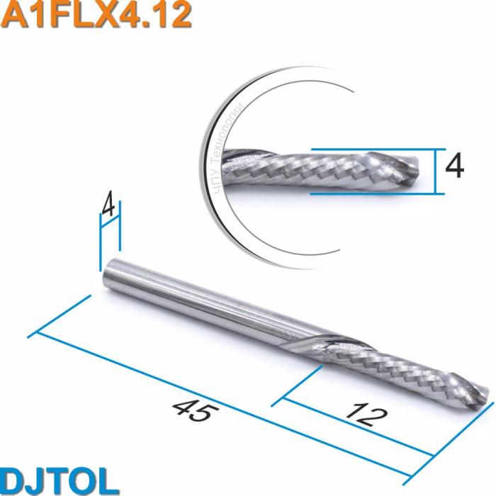 Фреза компрессионная однозаходная DJTOL A1FLX4.12