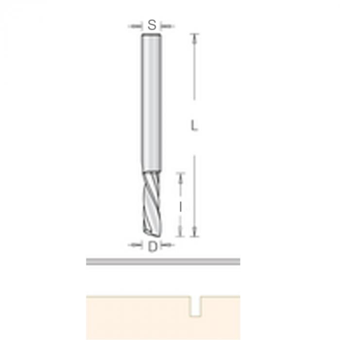 Фреза спиральная однозаходная Dimar стружкой вниз по алюминию 1854304