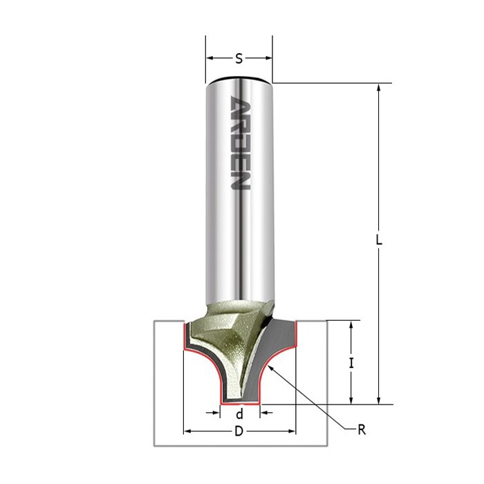 Фреза ARDEN врезная радиусная «Псевдофиленка» 213 серии, 213218