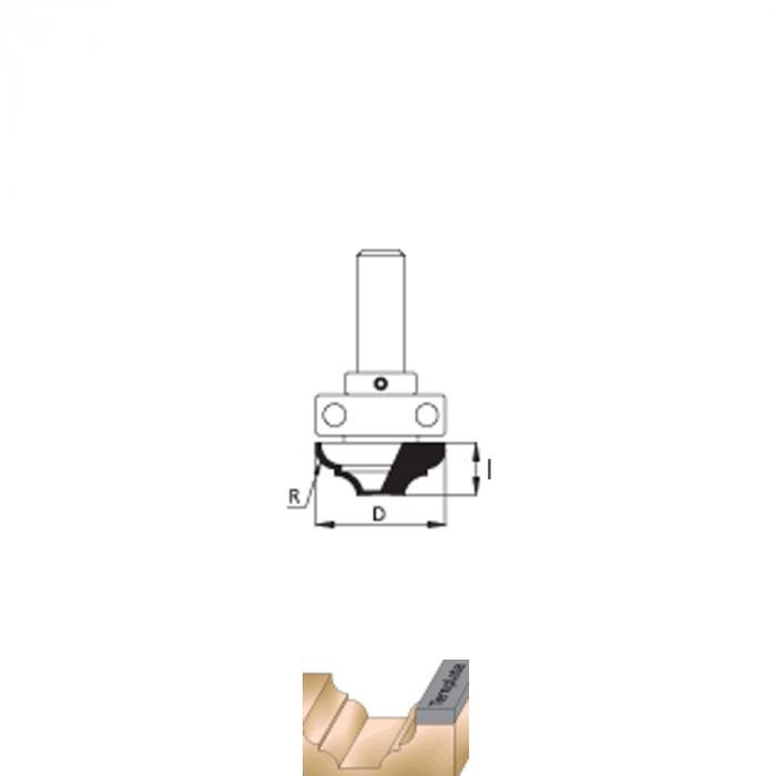 Фреза врезная профильная WPW с верхним подшипником DM35002