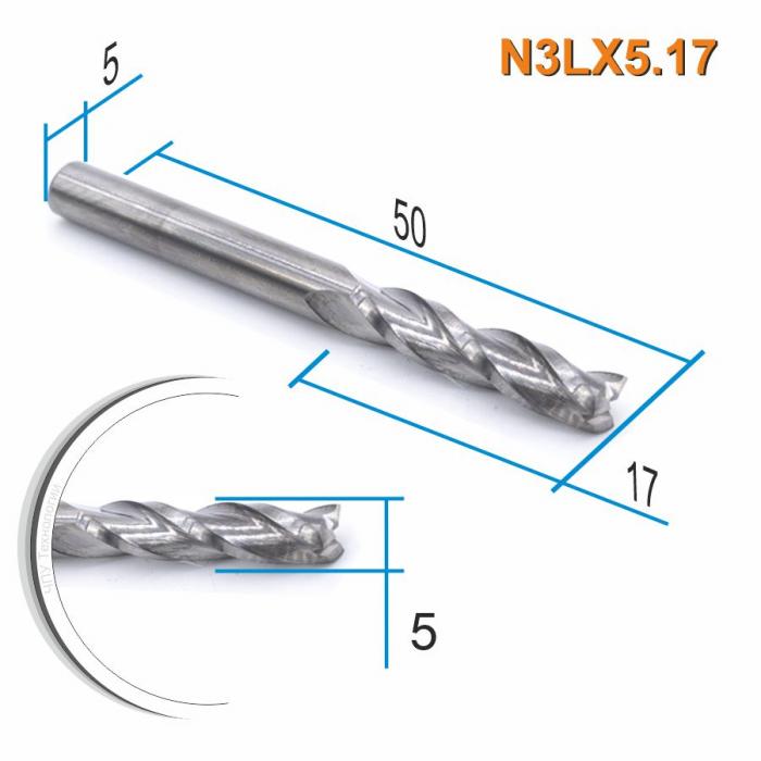 Фреза спиральная трехзаходная DJTOL N3LX5.17