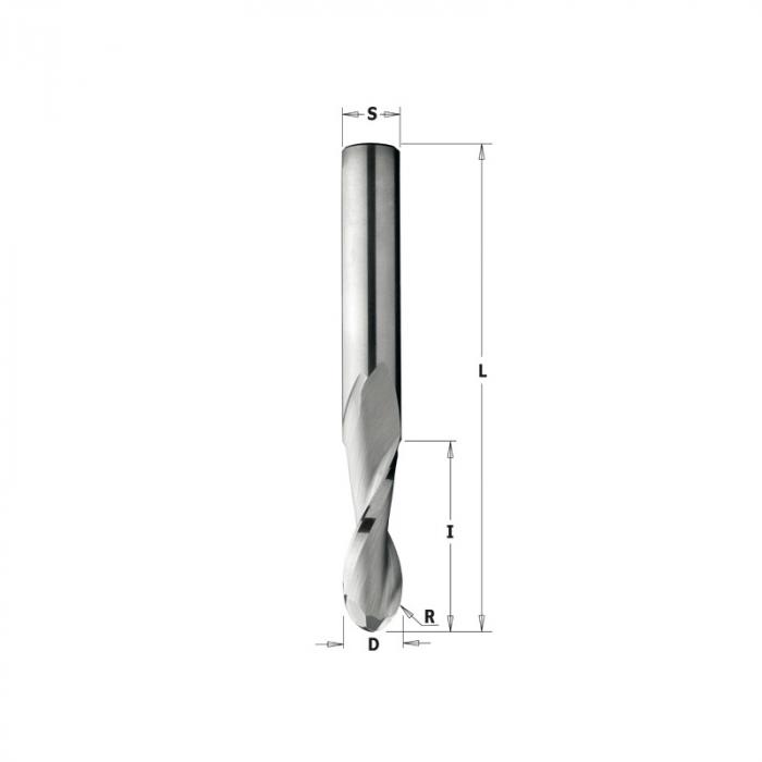 Фреза CMT спиральная двухзаходная сферическая 199.160.11