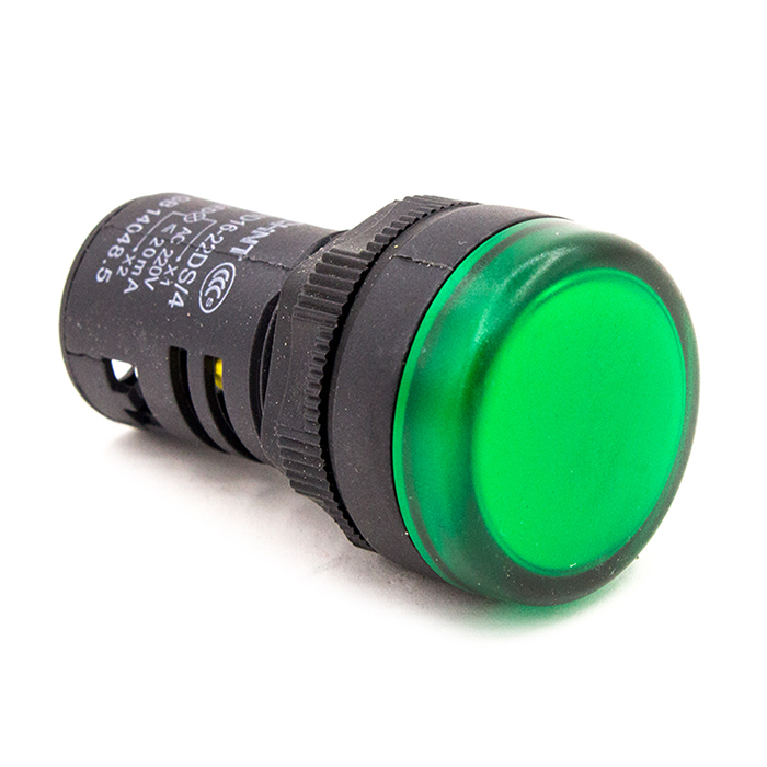 Световой индикатор зеленый 220В 22мм