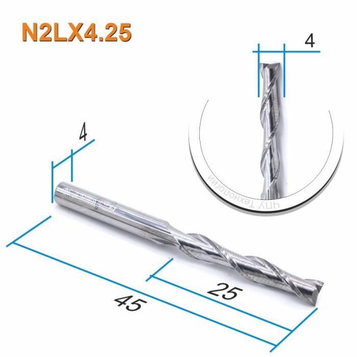 Фреза спиральная двухзаходная DJTOL N2LX4.25