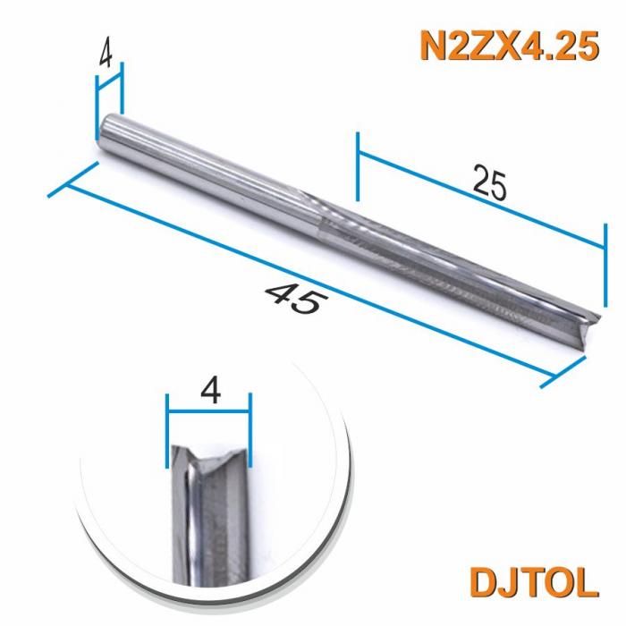 Фреза прямая двухзаходная DJTOL N2ZX4.25