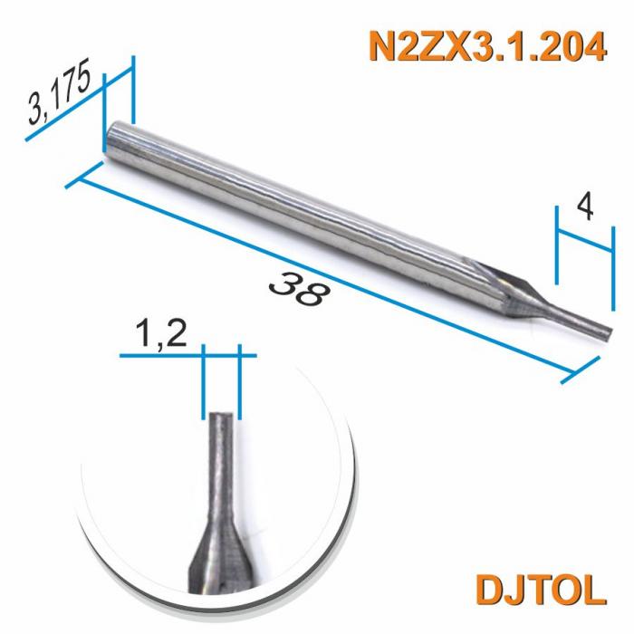 Фреза прямая двухзаходная DJTOL N2ZX3.1.204