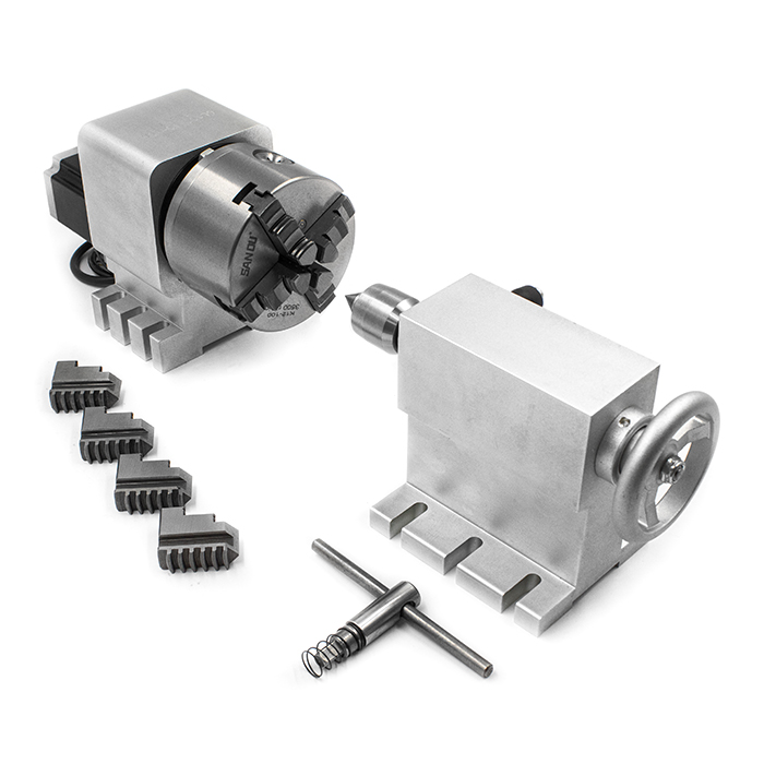 Поворотная ось CL100-10-100B 100мм патрон 4кл. цилиндрический редуктор