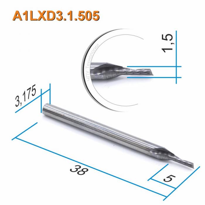 Фреза спиральная однозаходная стружка вниз DJTOL A1LXD3.1.505