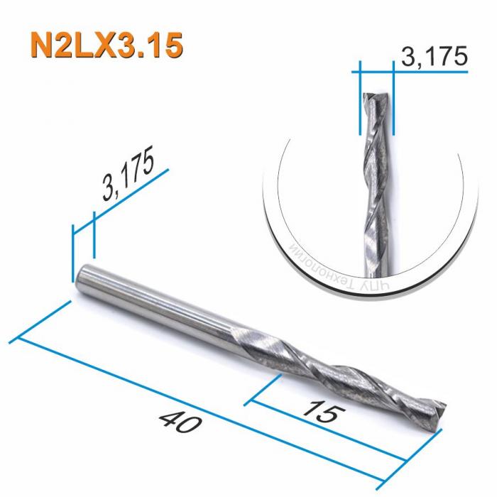 Фреза спиральная двухзаходная DJTOL N2LX3.15