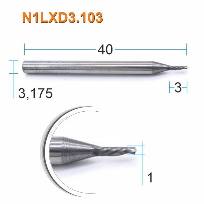 Фреза спиральная однозаходная стружка вниз DJTOL N1LXD3.103