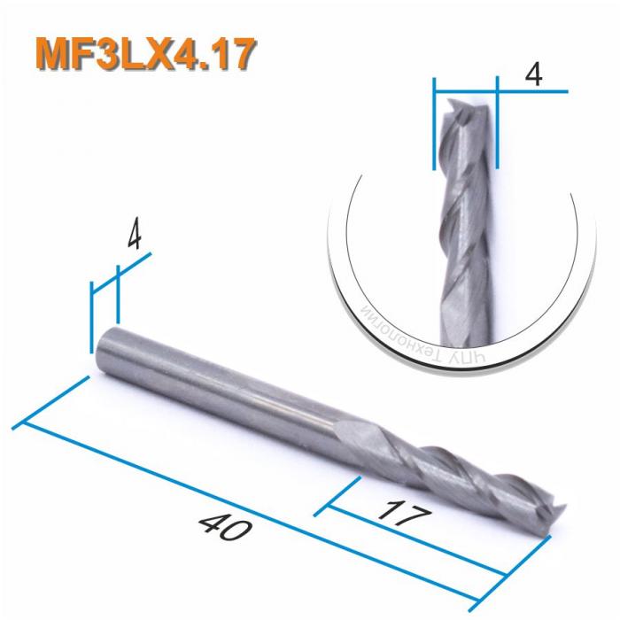 Фреза спиральная трехзаходная DJTOL MF3LX4.17