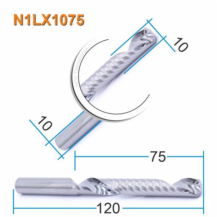 Фреза спиральная однозаходная DJTOL N1LX1075