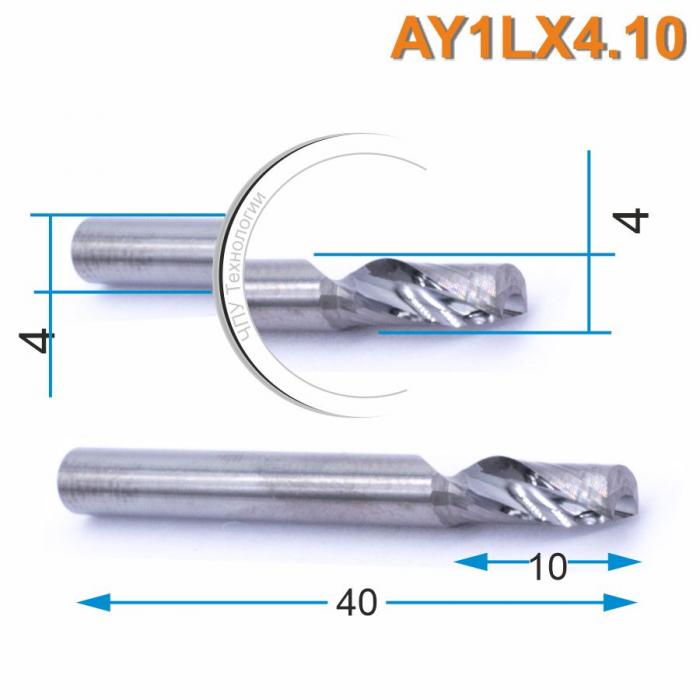 Фреза спиральная однозаходная DJTOL AY1LX4.10