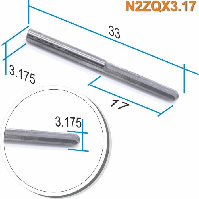 Фреза прямая двухзаходная сферическая DJTOL N2ZQX3.17