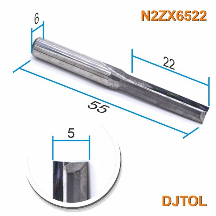Фреза прямая двухзаходная DJTOL N2ZX6522