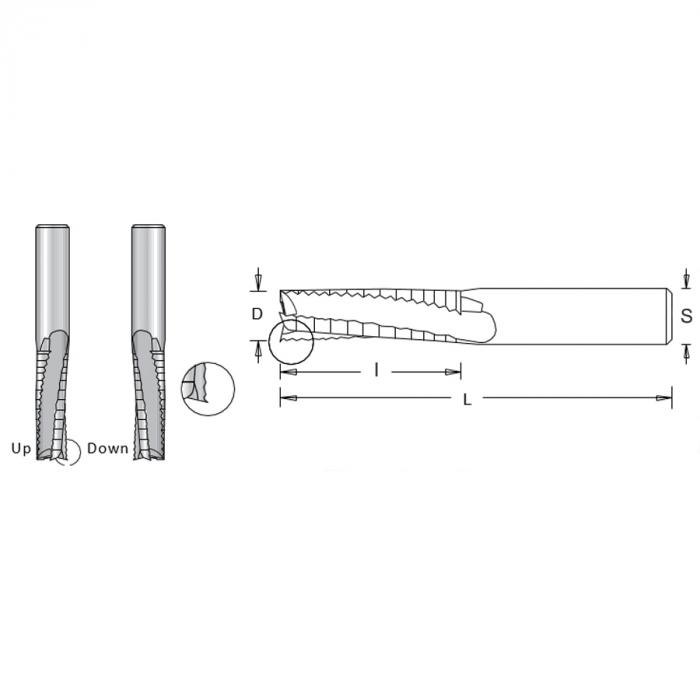 Фреза спиральная трехзаходная Dimar стружка вверх 1786560