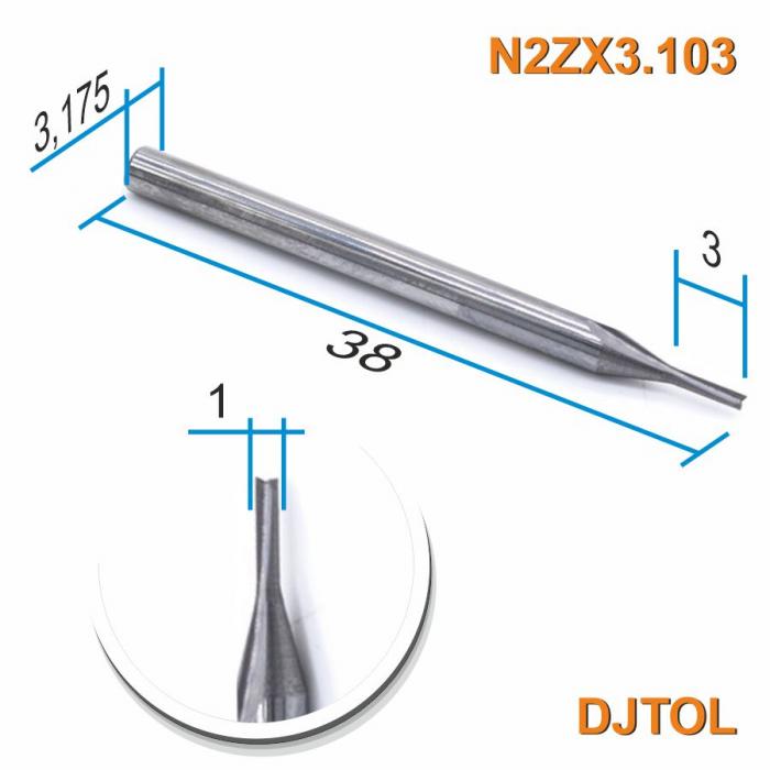 Фреза прямая двухзаходная DJTOL N2ZX3.103