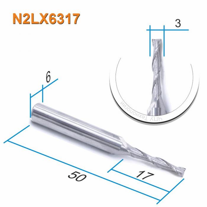 Фреза спиральная двухзаходная DJTOL N2LX6317